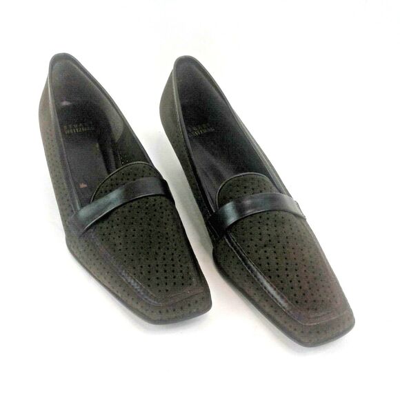 Stuart Weitzman Womens Chocolate Perforated 1.75 Kitten Heels Size 6W - Picture 3 of 8